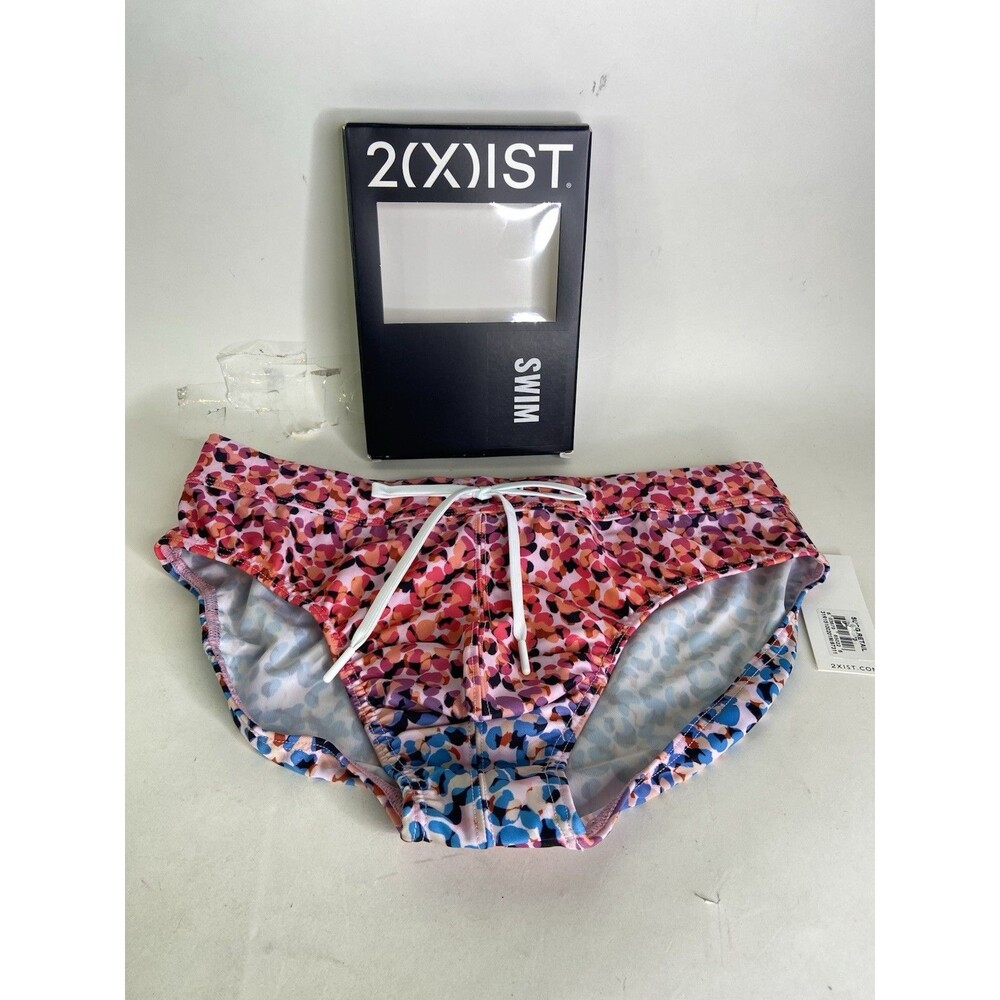 2XIST Rio Swim Brief Swimwear Bottoms Ombre Leopard Multicolor Print Mens Size M